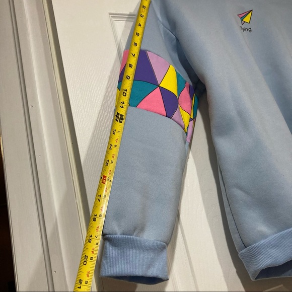 Flying Paper Plane Graphic Colorblock Sweatshirt Abstract Geometric soft comfy - Picture 9 of 11